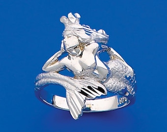 Sterling Silver Mermaid wrap ring, mermaid ring, sea princess, mermaid