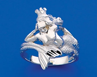 Sterling Silver Mermaid wrap ring, mermaid ring, sea princess, mermaid