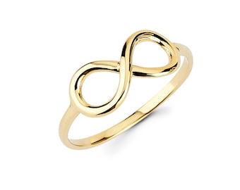 14K gouden oneindigheidsring: sierlijke minimalistische band, symbolisch cadeau