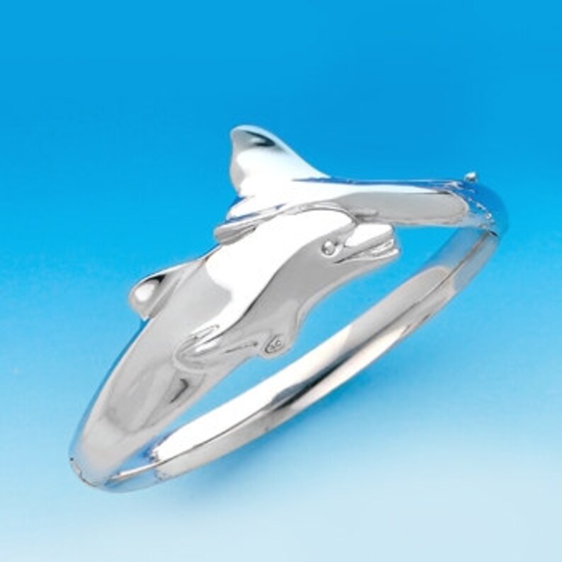 Dolphin Tail Ring in 925 Sterling Silver and Adjustable Zirconia