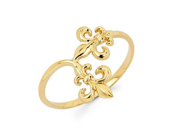14k Fleur De lis Ring, Fleur de  lis ring, Fleur de lis jewelry, Gold Fleur de lis, 14k Fleur de lis, Dainty Jewelry