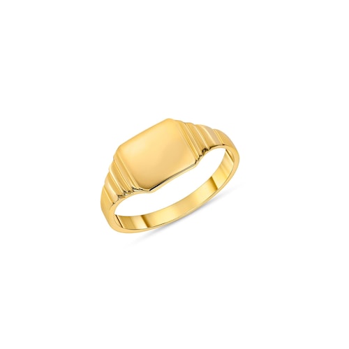 14k Solid Gold Baby Signet Ring. Engravable Ring Pinkie Ring. - Etsy