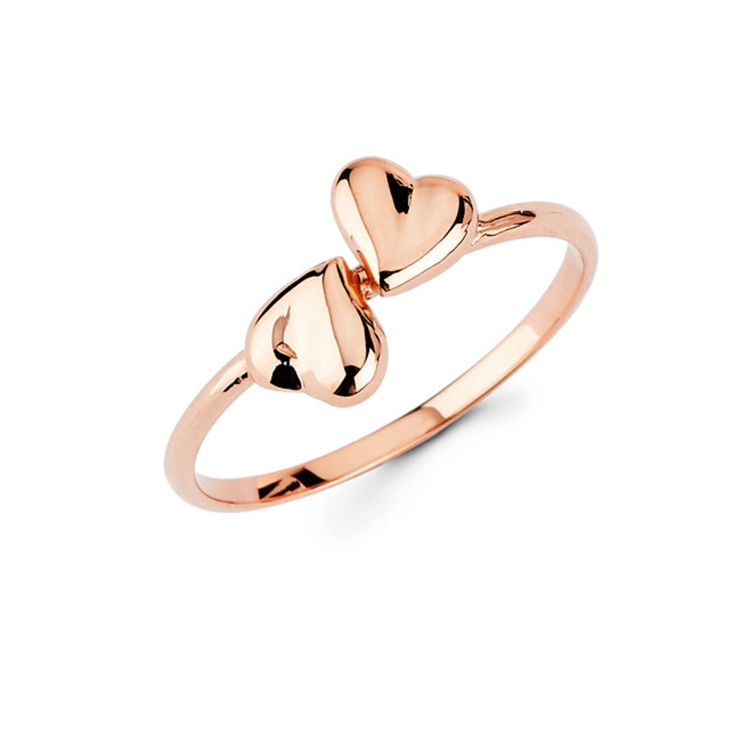 Double Heart, Heart, Heart Jewelry, Gold Heart, Heart Ring