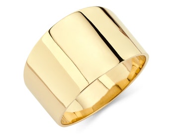 14K Yellow Gold Cigar Band, Cigar Band, Polished Ring, Gold Ring, Gold  Band, High Polished Ring, Gold Jewelry, Polished Band, Band