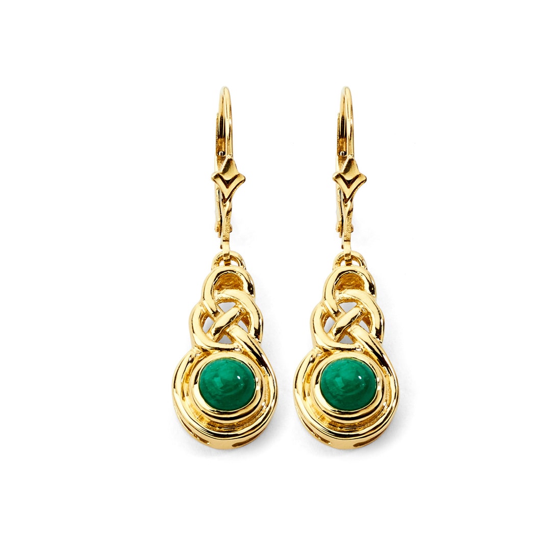 14K Gold Emerald Earrings Emerald Earrings Gold Earrings Etsy