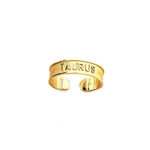 14K Gold Taurus Zodiac Toe Ring: Handcrafted Astrology Jewelry