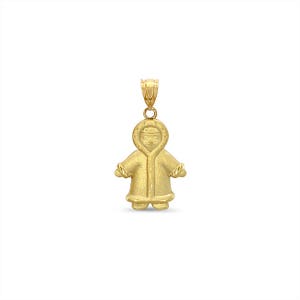14k solid gold eskimo pendant. Alaskan Eskimo pendant.