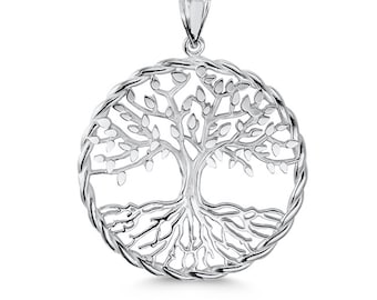 Sterling Silver Tree of Life pendant on 20" sterling silver chain.