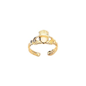 14k solid gold claddagh toe ring. Irish toe ring.