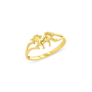 14k solid gold baby unicorn ring.