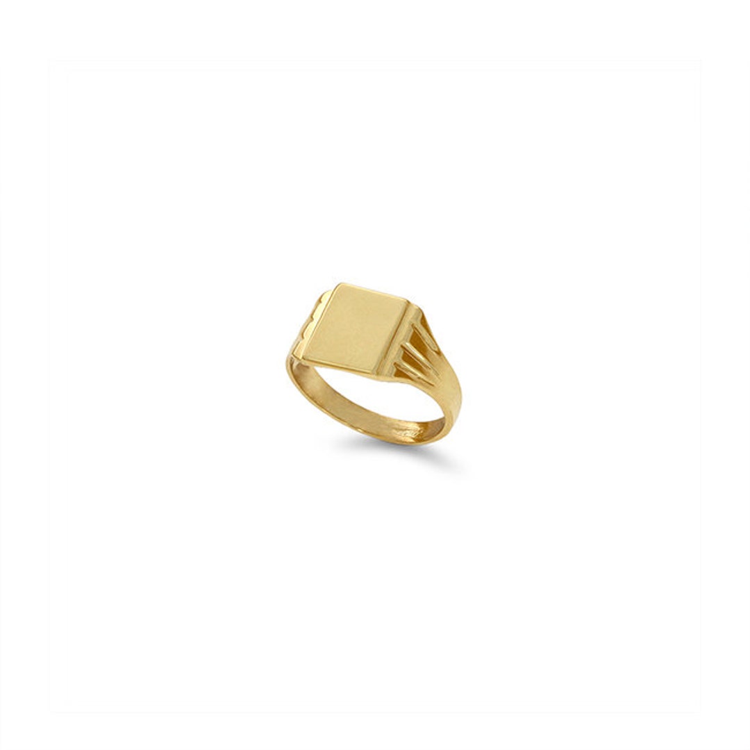 14k Solid Gold Signet Baby Ring. Signet Ring. Pinkie Ring. - Etsy