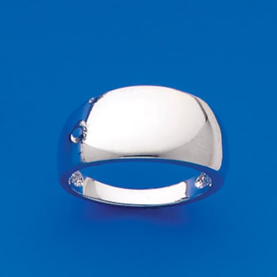Sterling silver cigar band shop ring womens