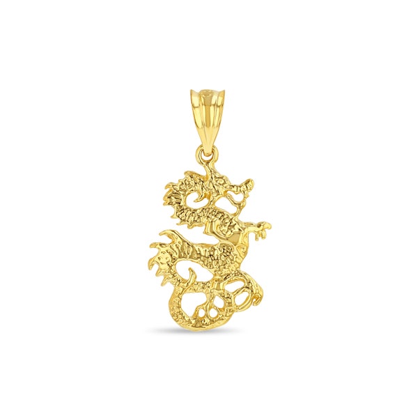 Pendentif mini dragon en or massif 14 carats.