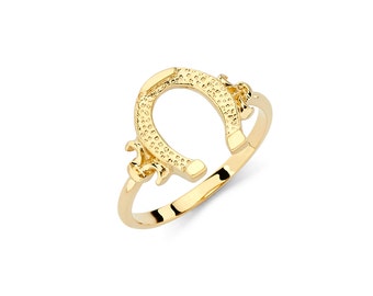 14K Gold Horseshoe Ring, Gold Ring, Horseshoe Ring, Horseshoe Jewelry, Luck Jewelry, Gold Jewelry, Horse, Shoe, Horse Shoe