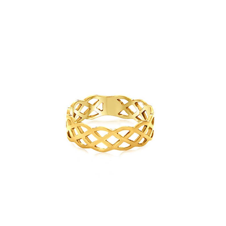 14k Solid Gold Twisted Ring Twisted Design Band. - Etsy