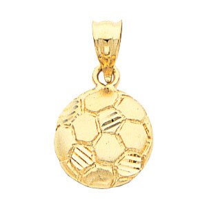 14kt Yellow Gold Soccer Ball Pendant 