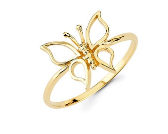 14k Butterfly Ring, Butterfly Ring, Gold Butterfly Ring, Gold Butterfly, Dainty Jewelry, Butterfly Jewelry