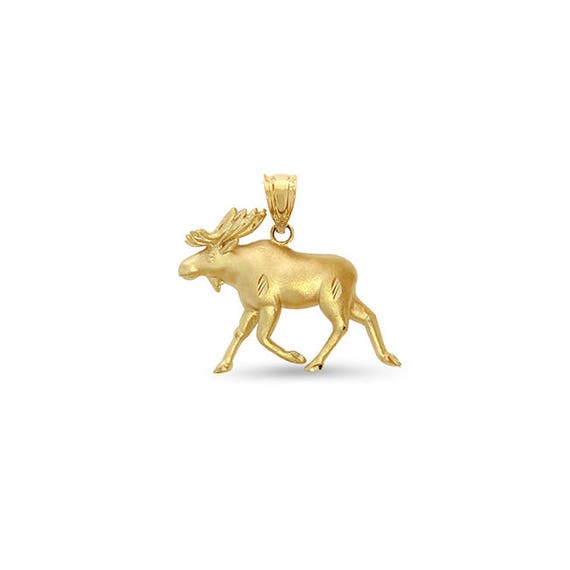 14k 3-D Moose Pendant