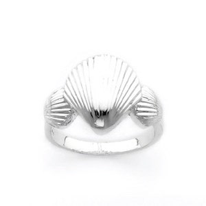 Sterling Silver Three Shell Ring: Dainty Ocean-Inspired Jewelry