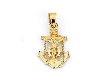 14k Mariners Cross, 14k Anchor, 14k Crucifix, Gold Cross, Gold Anchor, Gold Crucifix, Cross Jewelry, Crucifix pendant, Anchor Pendant