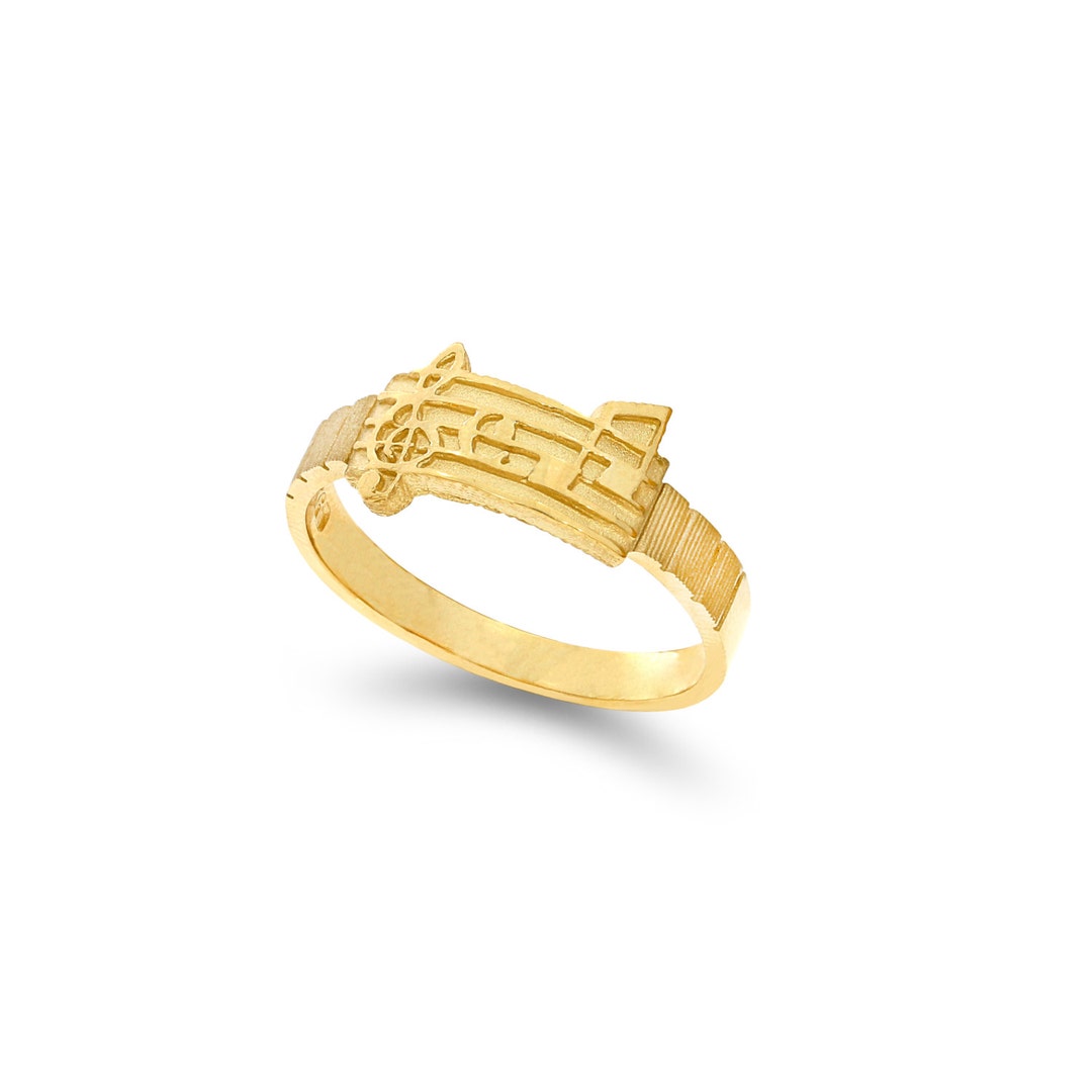 Shein Music Note Key Rings 14K Gold Music Note Ring: Musical Jewelry Gift - Etsy