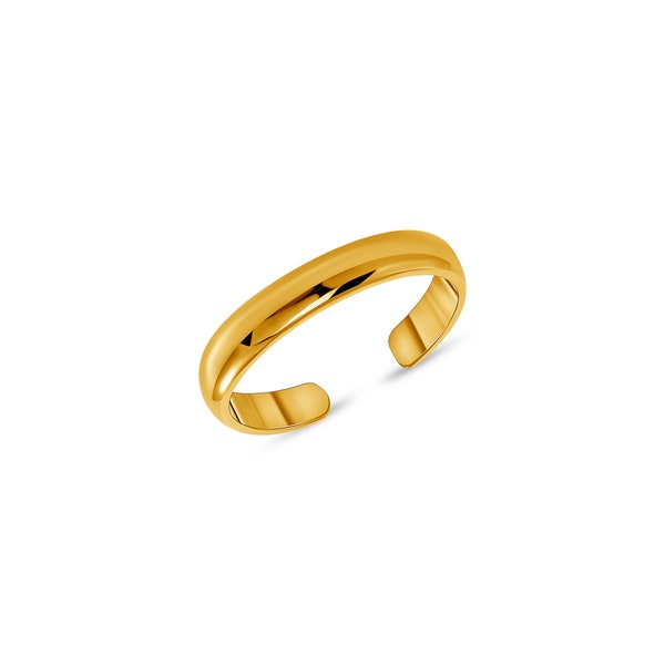 14k solid gold 2mm wide Toe Ring.