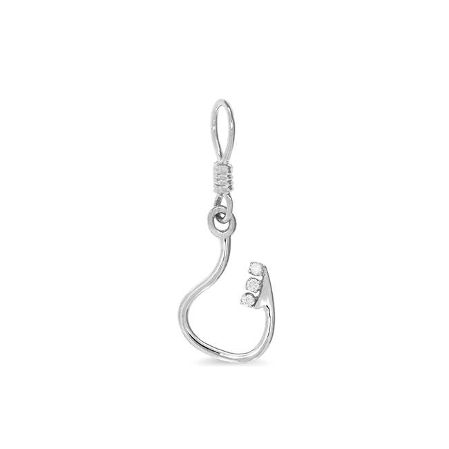 Solid gold fish shop hook pendant