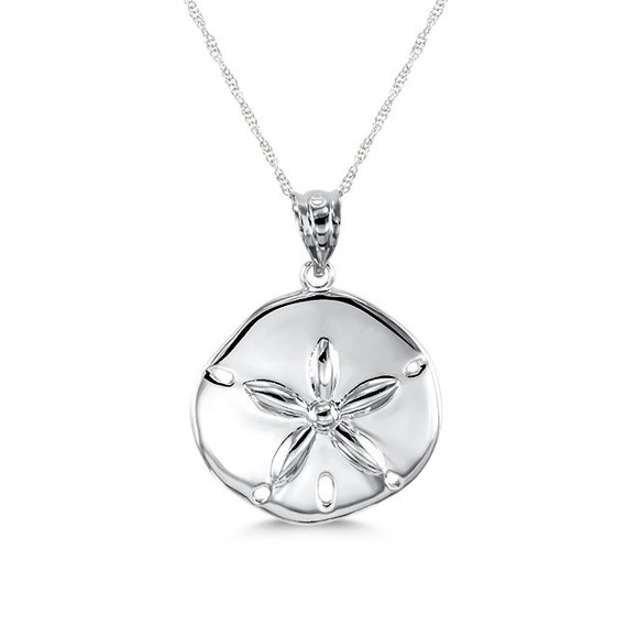 Sand dollar necklace white gold deals