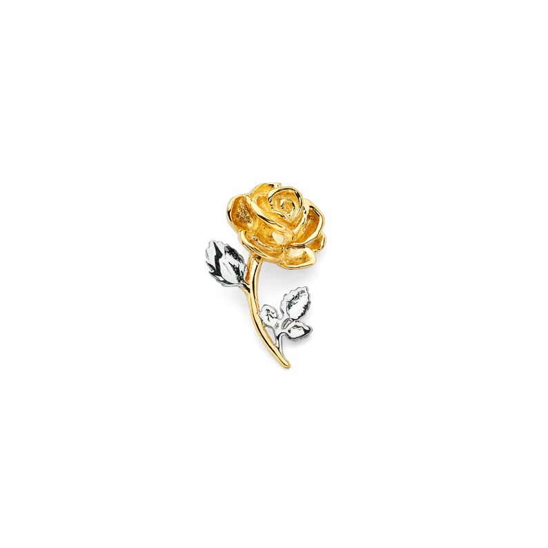 14K Two Tone Rose Slide Pendant Rose Pendant Rose Jewelry Etsy