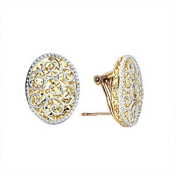 Mia Diamonds 14k Yellow Gold Plumeria French Wire Earrings