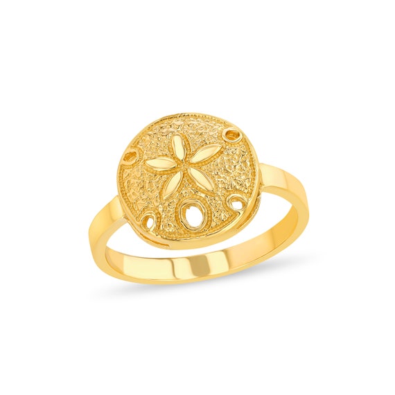 14k Yellow Gold Solid Sand Dollar Ring 14k Yellow Gold Solid Sand Dollar Ring