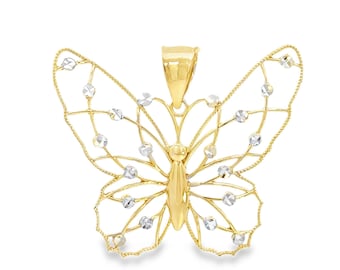 14kt. Gold Two tone Butterfly Pendant