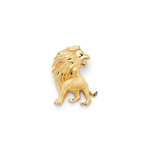 14K Yellow Gold Lion Slide Pendant, Lion Pendant, Lion Jewelry