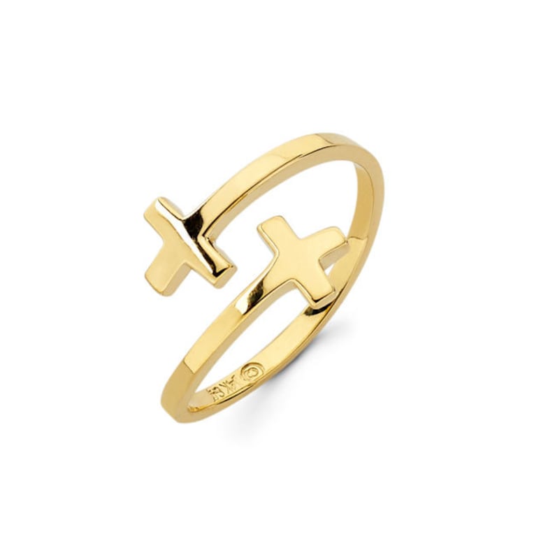 14K Solid Gold Cross Ring Cross Ring 14K Solid Gold Cross Etsy