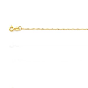 14K Solid Gold Singapore Chain – Yellow, White & Rose Gold in Two Lengths.