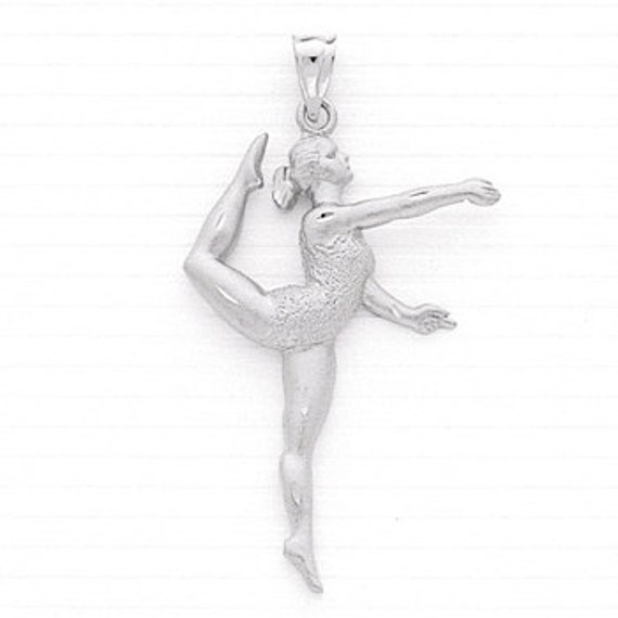 Dancer Ballerina with Ponytail Dancing Charm Sterling Silver, Made in the USA Dancer Ballerina with Ponytail Dancing Charm Sterling Silver, Made in the USA