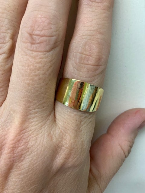 14K Yellow Gold Cigar Band, Cigar Band, Polished Ring, Gold