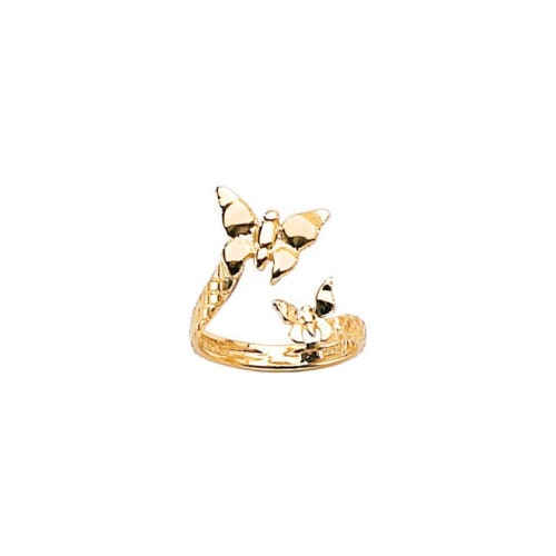 14K Yellow Gold Toe Jewelry Rings Solid 1 mm Butterfly Toe Ring 14K Yellow Gold Toe Jewelry Rings Solid 1 mm Butterfly Toe Ring