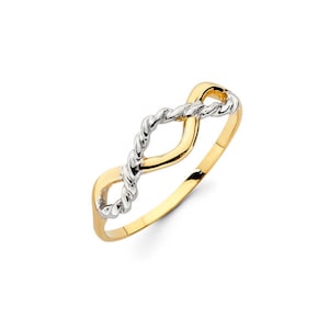 14K Two-Tone Gold Infinity Ring: Elegant Wedding Band