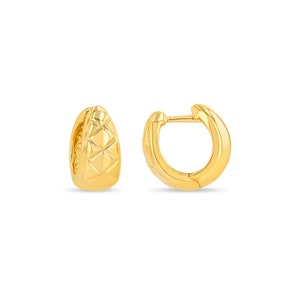 14k solid gold  huggie earrings.