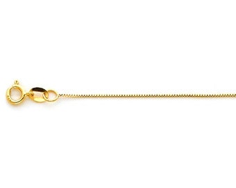 14k Yellow gold 18" Box Chain w/ spring ring.