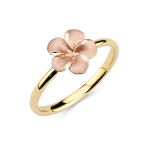 14K Two-Tone Plumeria Ring, Plumeria Ring, Gold Ring, Plumeria Jewelry, Floral Jewelry, Floral Ring, Flower Ring, Fancy Ring, Ring, Plumeria