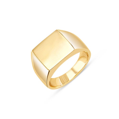 14k Solid Gold Pinky Ring for Men Ring Engravable Etsy