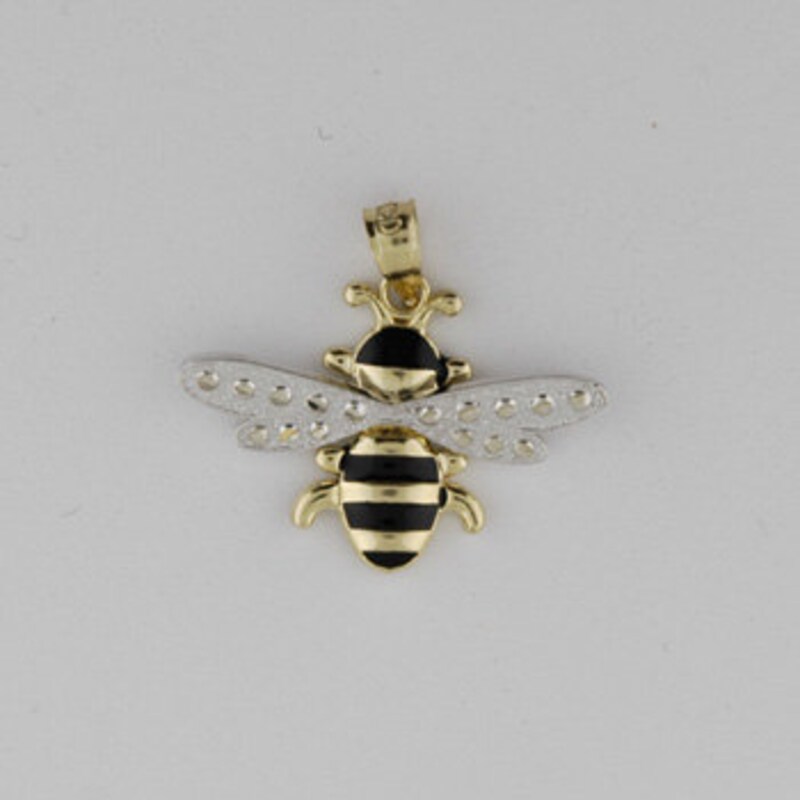 Sterling Silver Yellow and Blue Bumble Bee Pendant main image 1