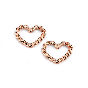 14k Heart Post Earrings, Heart Earrings, Gold Heart Earrings, Gold Earrings, Post Heart Earrings