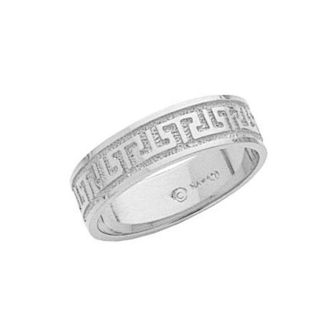 Sterling Silver Greek Key Design Ring Etsy
