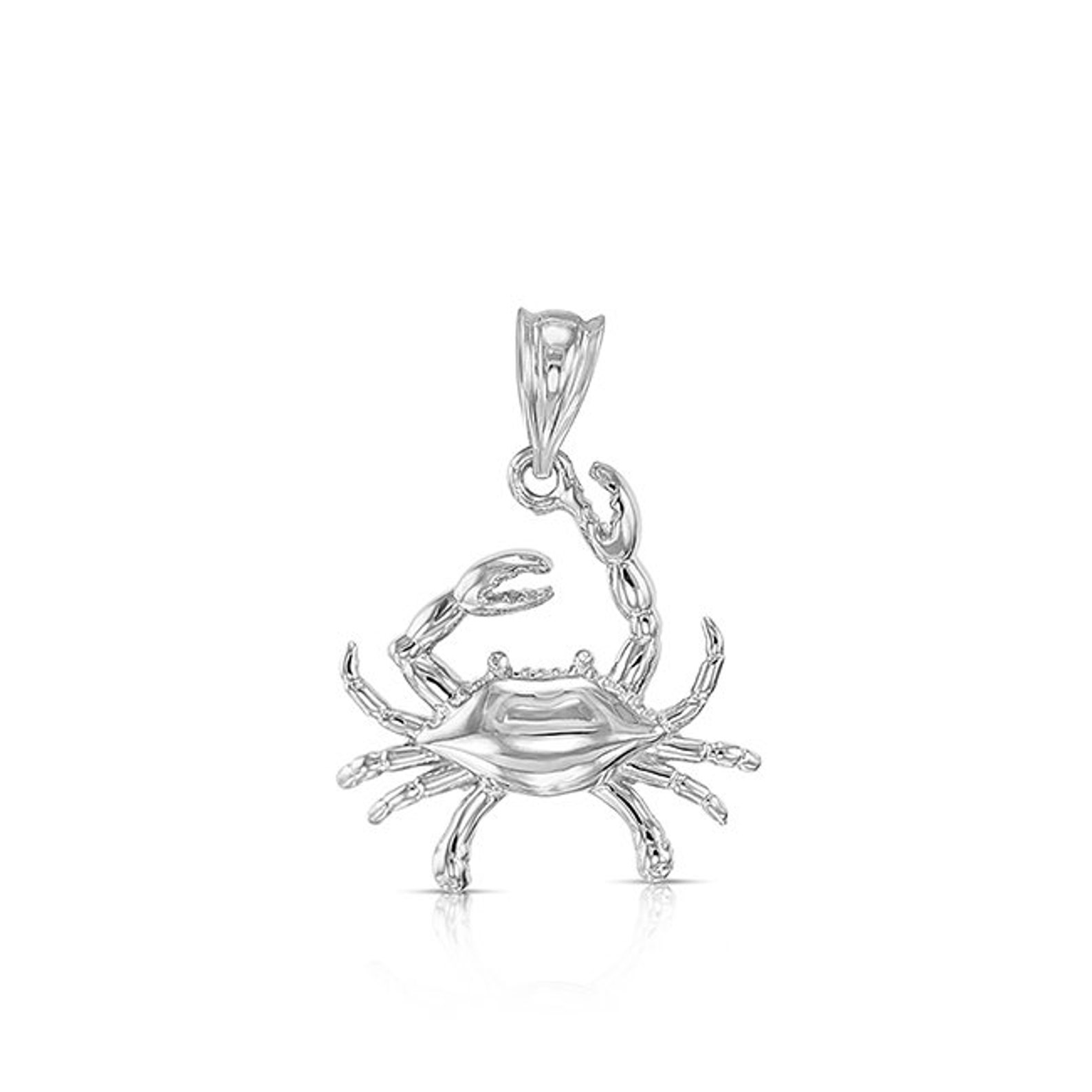 14k Solid Gold Crab Pendant Crab Jewelry Etsy