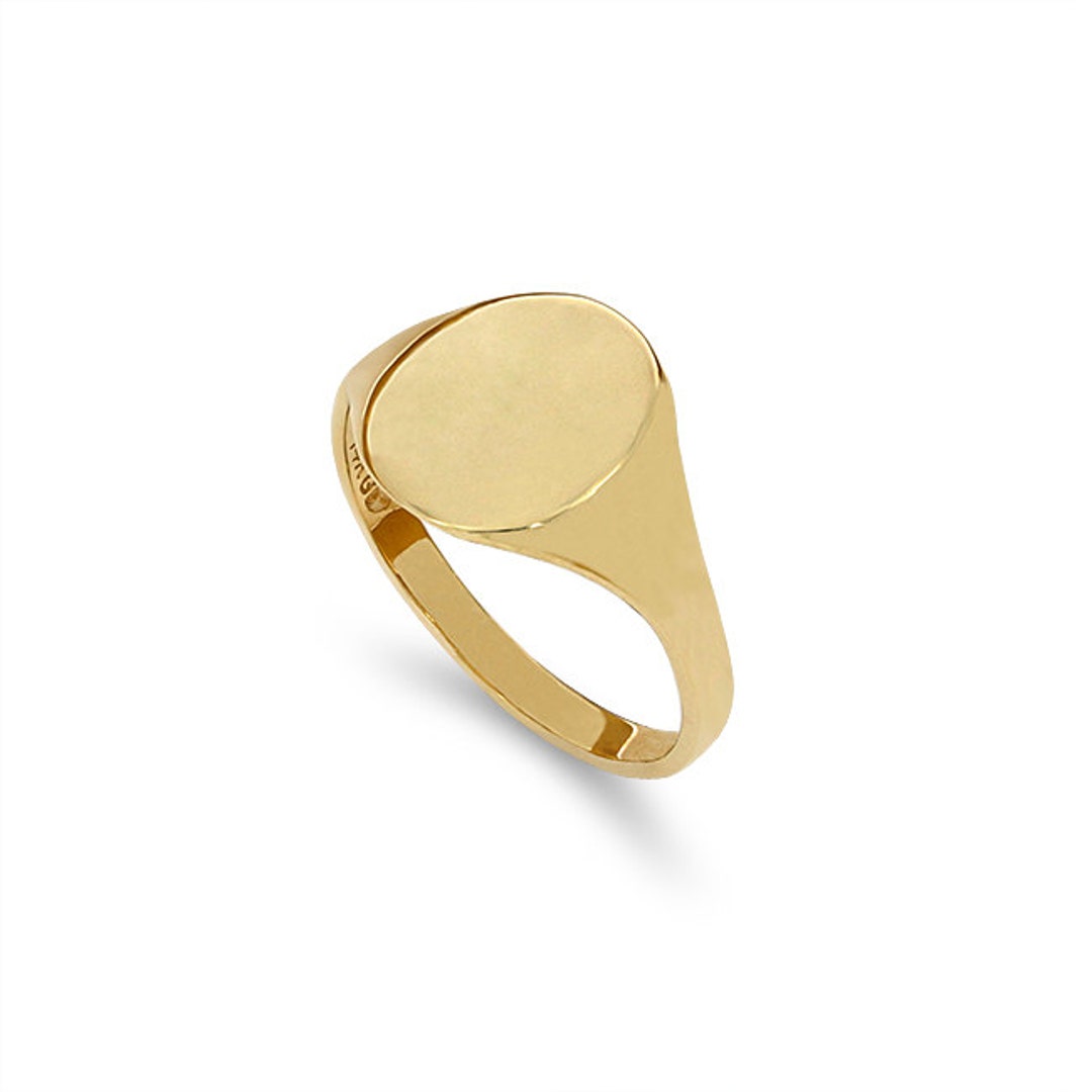 14K Solid Gold Baby Signet Ring: Custom Engravable Pinky Ring - Etsy