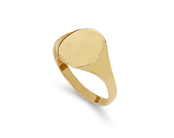 14K massief gouden babyzegelring – aangepaste graveerbare pinkring, klassieke gouden zegelsieraden voor heren, dames en kinderen, elegante ring, aanpassen