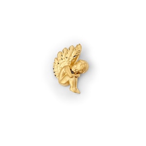 Solid 14k Yellow Gold Little Angel Charm/Pendant